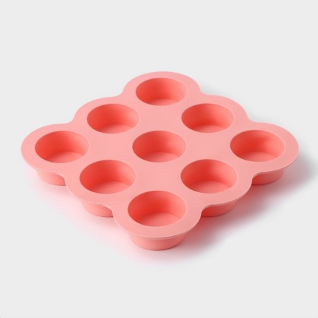 Baking uniform “Circle”, 15.5 × 15.5 × 2 cm, 9 cells, color mix-4