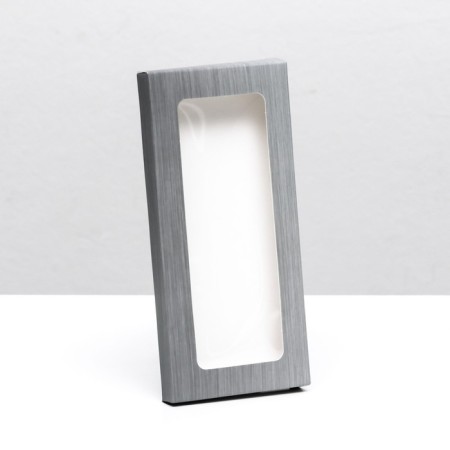 Gift box for chocolate tiles, with a window, silver, 17 x 8 x 1.4 cm