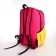 School backpack, 2 lightning departments, 3 pockets, pink/yellow color