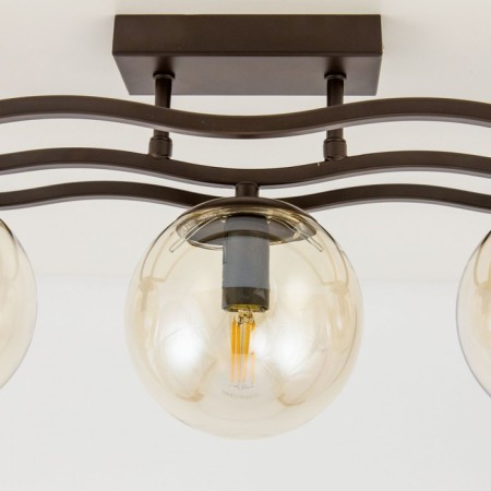 Ceiling chandelier Citilux "breeze" CL106235, 49x15x23 cm, 3x60W, E14, brown color-8