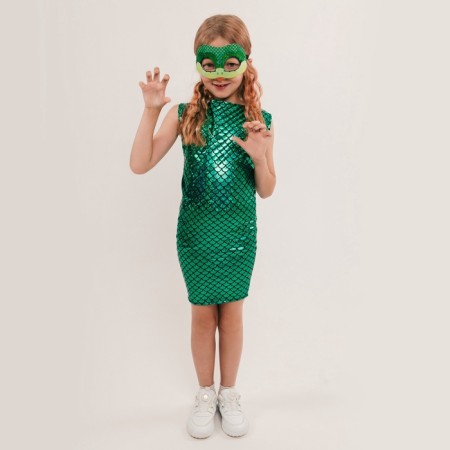 New Year! Carnival costume "sparkling snake", dress, gloves, mask, height 104-110 cm-7
