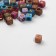 Acrylic bead "English letters" mix, golden, cube 6 × 6 mm, set 10 g, color mix