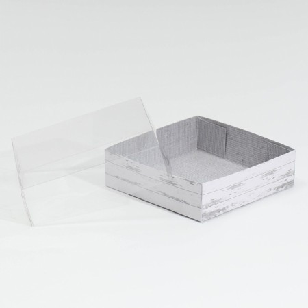 Confectionery packaging, Makarun box with PVC lid, "tree", 12 x 12 x 3.5 cm-2