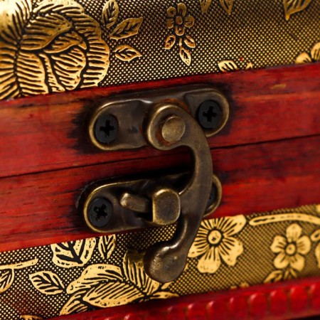 Casket wood chest with a “forget -me -not handle” 7.3x9.5x7.5 cm-1