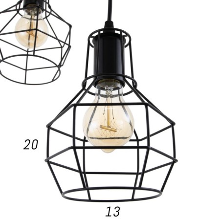 Lamp Bayerlux "Ortico" 3x40W E27 black 30x30x20-140 cm-4