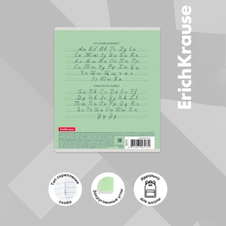 Notebook 12 sheets in a narrow ruler, Erichkrause Visio "Classic", cover coated a cardboard, an offset block, green-13