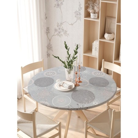 The tablecloth “Fluffy dandelions”, round, oxford, elastic band, size 140x140 cm, diameter 105-120 cm-2