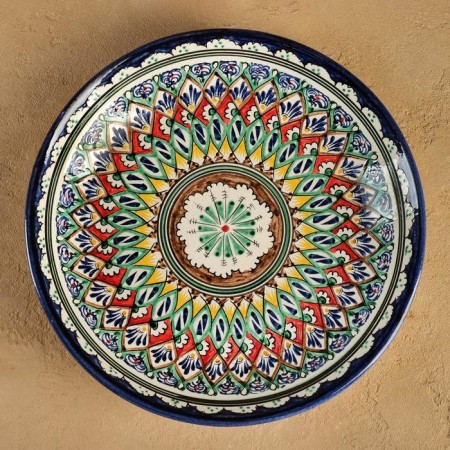 Largan Rishtan ceramics "Patterns", 25 cm, Blue Mix-3