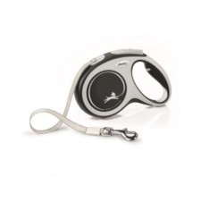 Roulette Flexi New Line Comfort M (up to 25 kg) tape, 5 m gray/black