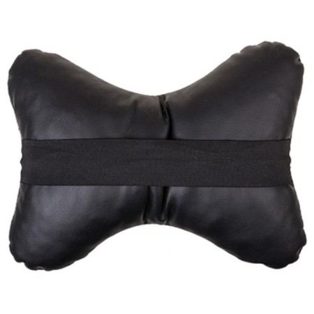 Car Bone pillow, on the headrest, Skyway eco -leather, black, Red line-1