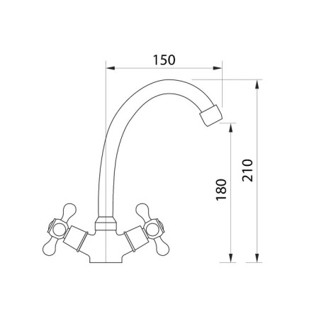 Kitchen mixer Zein Z20380101, Cran-Box Brass 1/2 ", without eyeliner, chrome-7