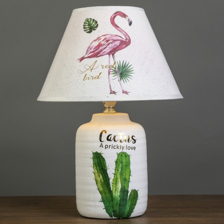Lamp table ceramics "Cactus" White 1x40W E14 37x25x25 cm Risalux-1