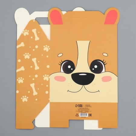Gift folding box, packaging, "Corgi", 23 x 20 x 10 cm-5