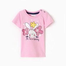T-shirt for girls, pale pink color, height 80 cm