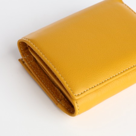 Women's wallet on magnet, yellow color-3