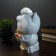 Piggy bank "Cat with fish" Gray, 16x14x25.5cm mix