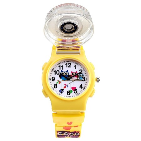 Watch is a wristwide, "Birds", D-3.5 cm, silicone strap L-21.5 cm
