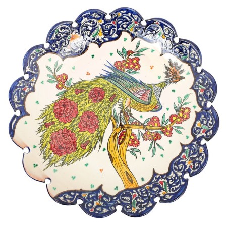 Largan Rishtan ceramics "Bird Bird", 42 cm, blue, corrugated-2