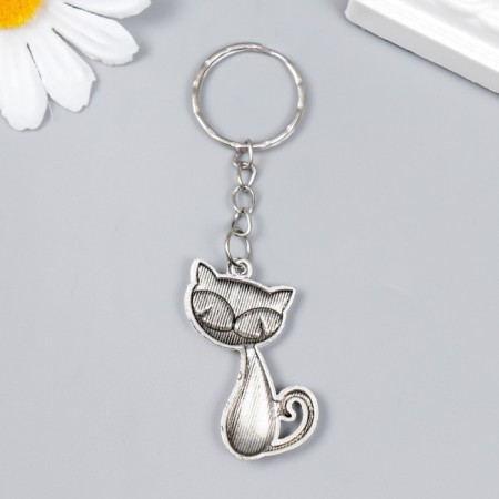 Trick Metal "A cat with slanting eyes" silver 4x2 cm-2