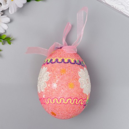 Decor Easter suspension "Egg - sprinkle, bee" mix 13 cm-1