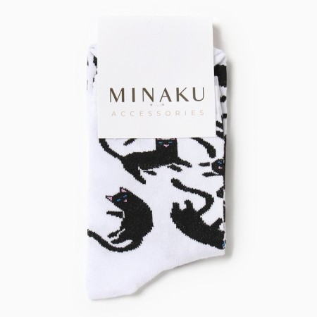Women's socks "cats" white color, rr 38-40 (25 cm)-2