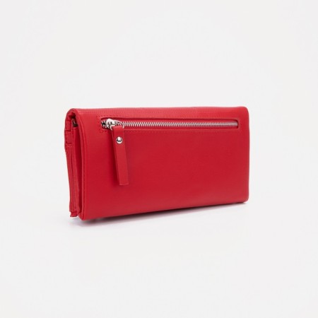 Women's wallet on magnets, red color-1