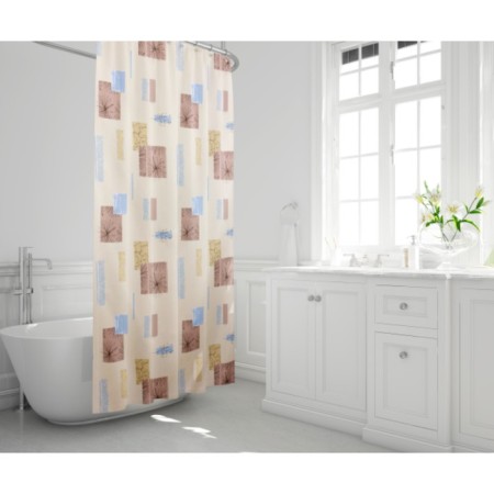 Contrasti bathroom curtains, 180 x 200 cm, beige color