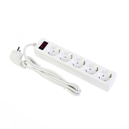 Smartbuy network filter, 5 outlets, 1.8 m, 10 A, 2200 W, s/c, with off., White