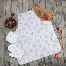 Kit. set 3pr. Snowflake Snowflake silver perch. 17*17 cm, mittens.26*16 cm, Fart. 70*80 cm 100% p/e 94461