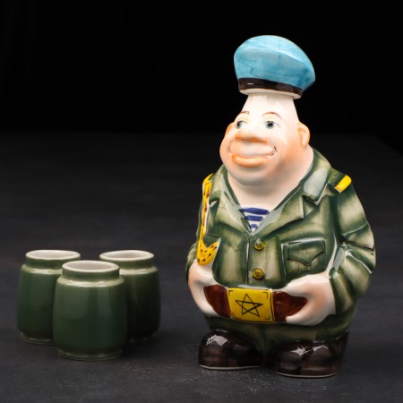 Porcelain Set: Snar "Dembel Airborne Forces", 0.5 l + 3 glasses, sleeve