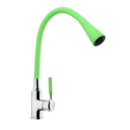 Accoona A9890K-1 kitchen mixer, single-leaf, silicone spout, green/chrome-1