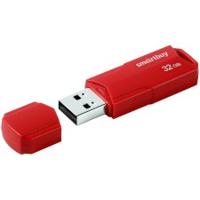 Flash drive Smartbuy 32GBCLU-R, 32 GB, USB2.0, Thu up to 25 MB/s, PBU up to 15 Mb/s, Krasnaya