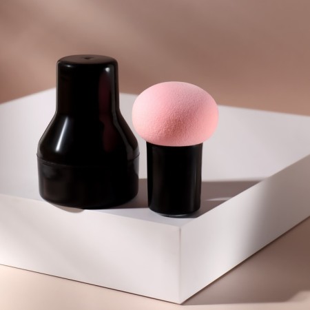 Makeup sponge with the handle "Style", D 4.1 × 3 cm, in case, black/pink color-4