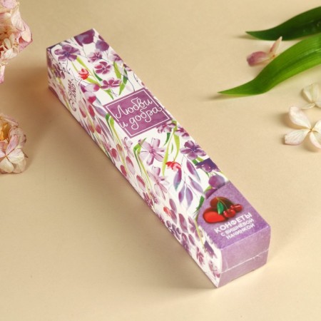 Chocolate sweets "love and goodness", with strawberry filling, 60 g.-3