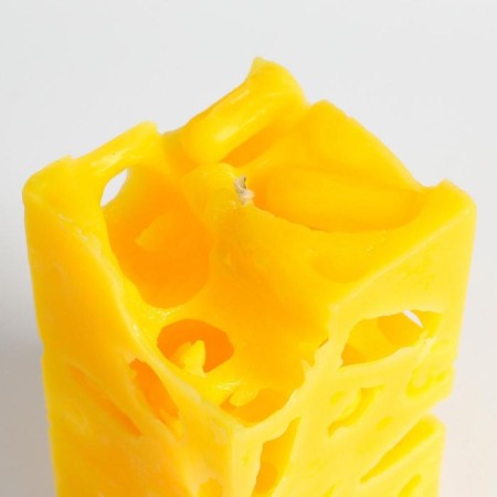 Aromatic decorative candle "openwork", yellow, 6x6x12 cm, melon-2