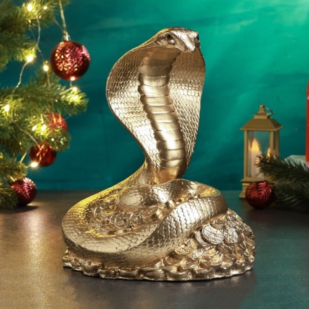Figure "Snake of Cobra on Money" 25x18cm, gold