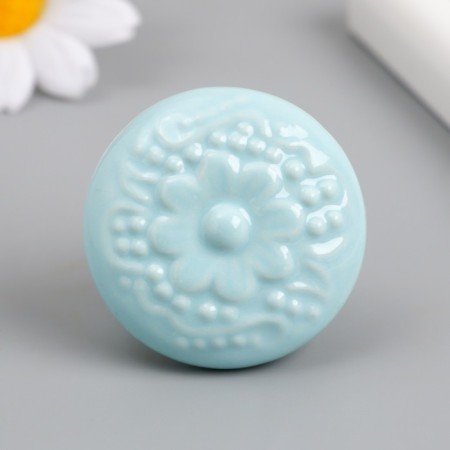 Pen for the casket ceramics, metal "Flower" pale blue 4.4x4.4x3.4 cm