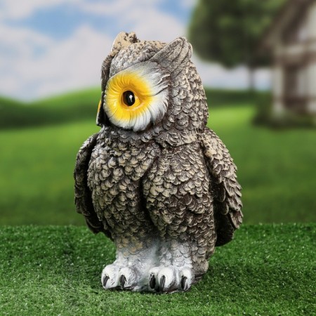 Garden figure "Owl" brown, 18x20x27cm-1