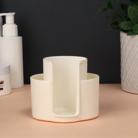 Container for storing cosmetic supplies "Zoy", 10 x 8.2 x 8.6 cm ivory color-4