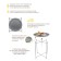 Folding metal table-stalk 2 in 1, 470 × 470 × 505 mm, silver color