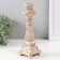 Polystone candlestick for 1 candle of amphitia sandy with a patina 7.8x7.8x23.5 cm