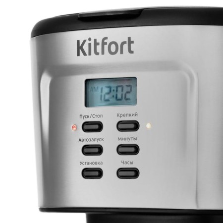 Coffee machine KitFort KT-727, Capilular, 900 watts, 1.5 l, silver-black-3