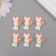 Decor for creativity plastic "Bunny holds a flower" set 6 pcs 2.5x1.5x1 cm