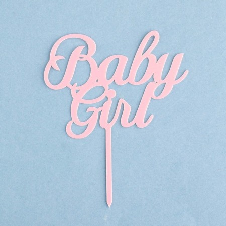 Topper "Baby Girl", light pink, give beautifully-2