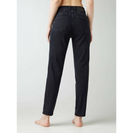 Women's jeans with a high landing CONTE Elegant Mom Fit, size S, color Washed Black-4