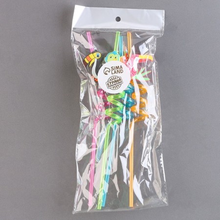 Tubes for cocktail "birds" set 4 pcs, color mix-2