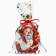 Gift package "Snowman on a sleigh" 25 x 40 cm, colored metallized pattern