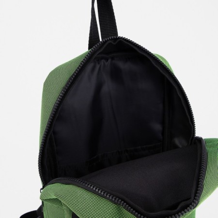 School backpack of textiles on the zipper Textura, 3 pockets, green color-3
