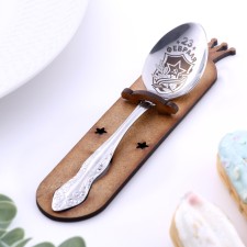 A teaspoon spoon with an engraving “February 23”, h = 14cm.