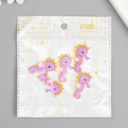 Acryl's work decor "Pink Sea Horse" 3.7x2.2 cm-3